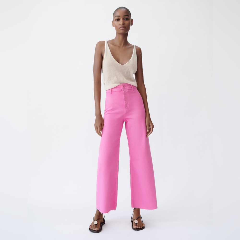 Zara marine straight‎ Barbie pink pants